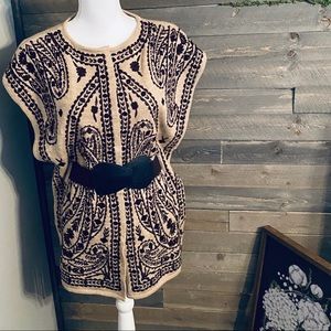 Alberto Makali Vintage Style Belted Sweater Vest